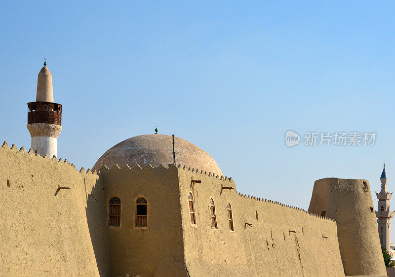 易卜拉欣城堡和Qubbah / Ali Pasha清真寺- Al-Hofuf, Al-Ahsa绿洲，沙特阿拉伯